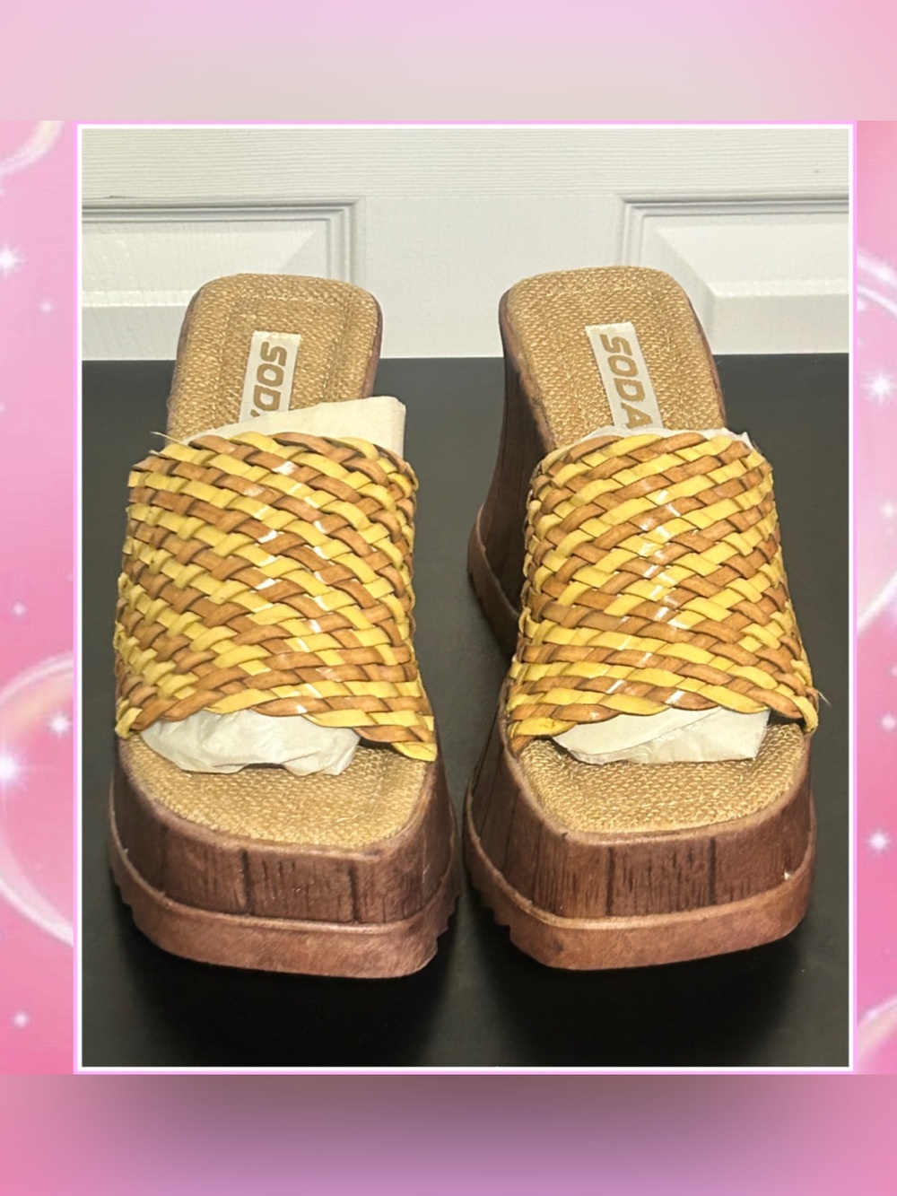 Vintage 90s y2k Chunky Wooden Platforms - Picture 4 of 4